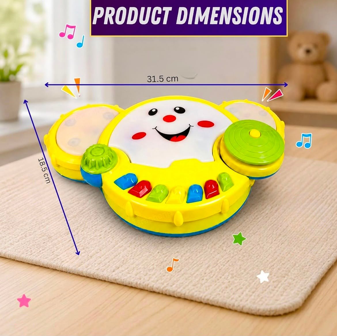 Musical smiley baby toy
